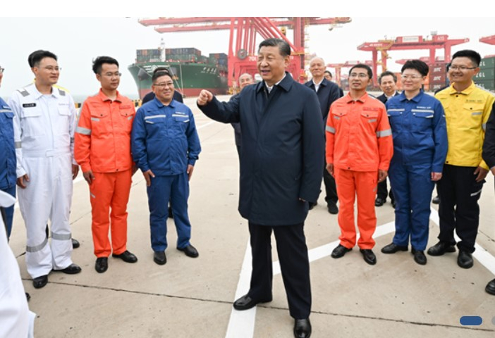 중국 산둥성 시찰에 나선 시진핑 중국 국가주석. 사진=중국중앙인민정부 홈페이지. 화면 캡처 2024-05-27 133210.jpg